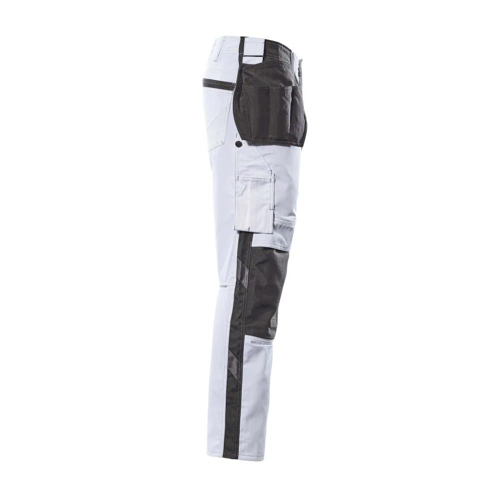 Trousers with hanging pockets, light weight trousers, white/dark anthracite