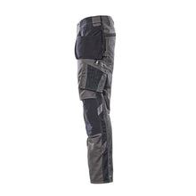 Trousers with hanging pockets, light weight trousers, dark anthracite/black
