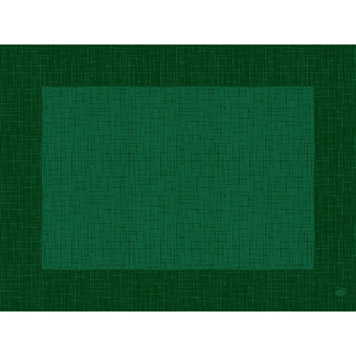 The square Dunicel placemat 30 x 40 cm from Duni GmbH is characterized by a structured crosshatch pattern in two shades of green: a lighter inner square is enclosed by the darker Linnea hunter green. Delivered in packs of 500 pieces.