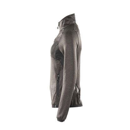Fleece sweater with short zipper, women's microfleece jacket