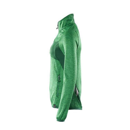 Fleece sweater with short zipper, women's microfleece jacket