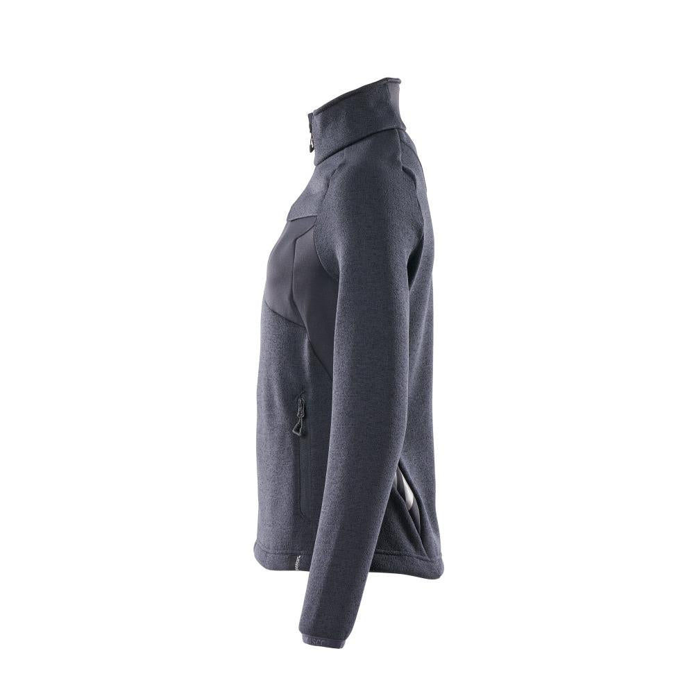 Knitted sweater with zipper, women's cardigan