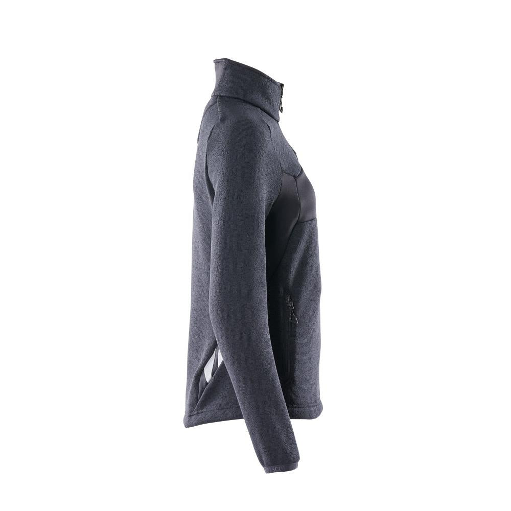 Knitted sweater with zipper, women's cardigan