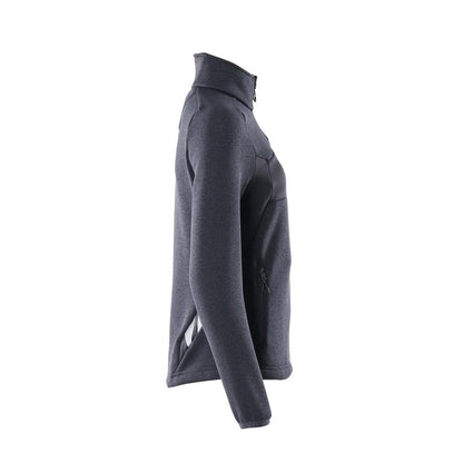 Knitted sweater with zipper, women's cardigan