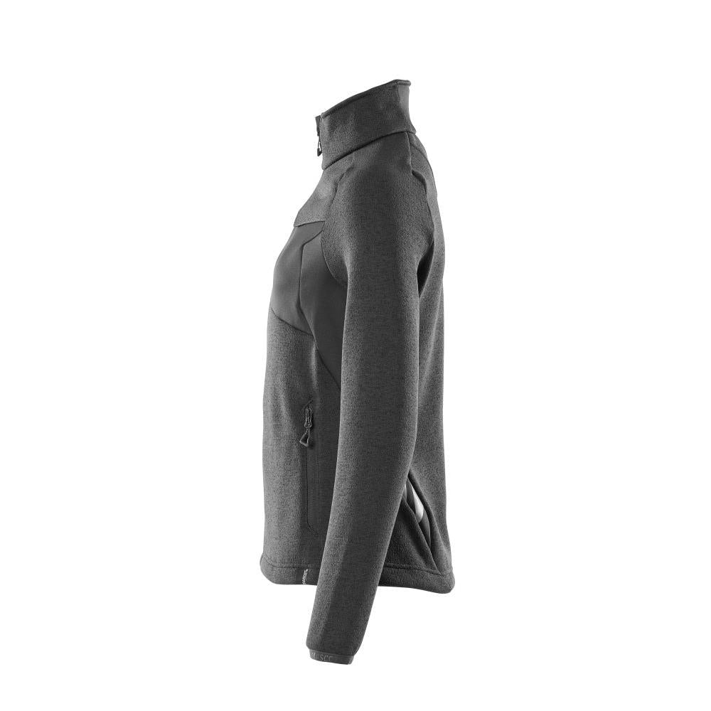 Knitted sweater with zipper, women's cardigan