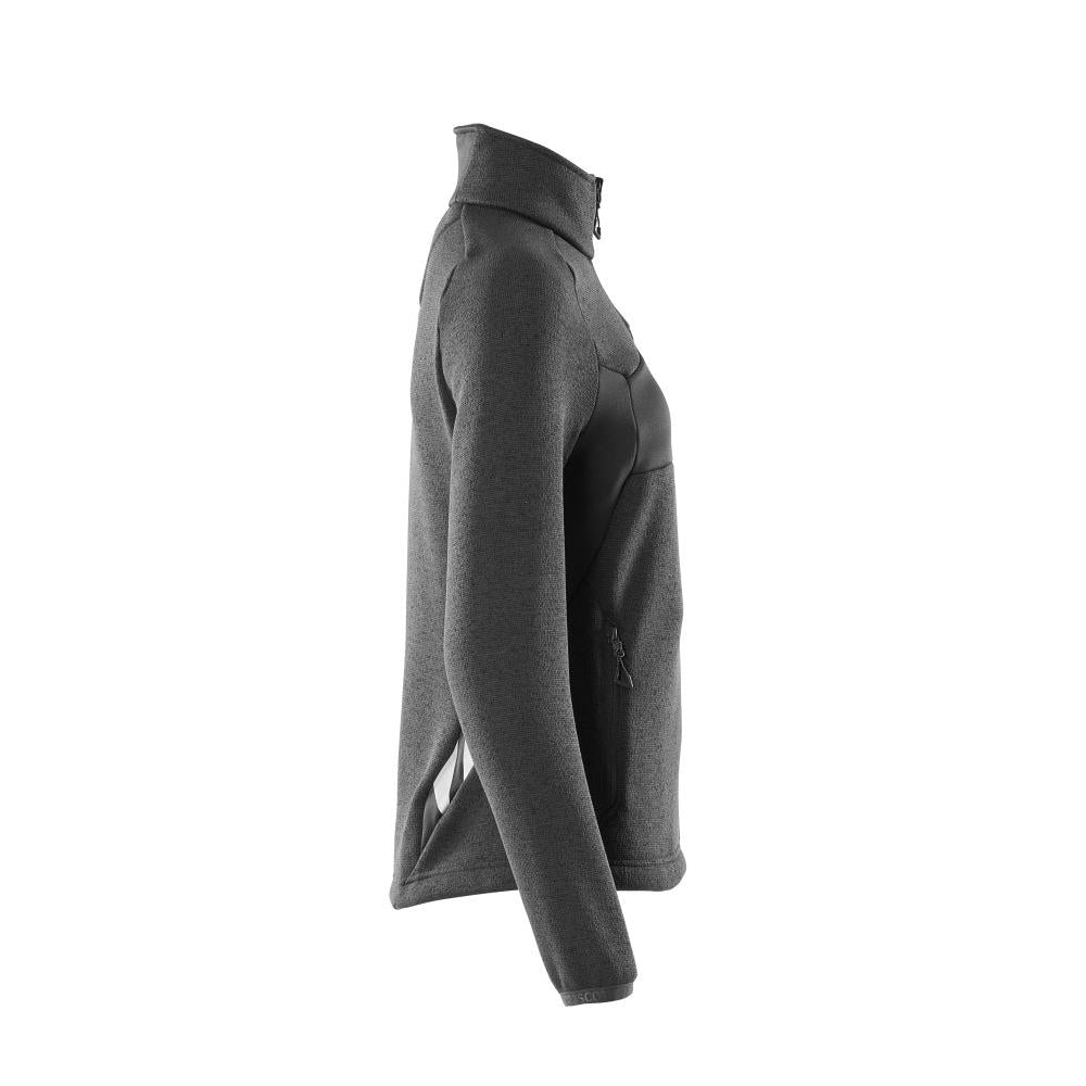 Knitted sweater with zipper, women's cardigan