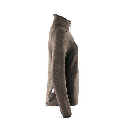 Knitted sweater with zipper, women's cardigan