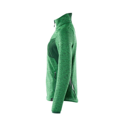 Knitted sweater with zipper, women's cardigan