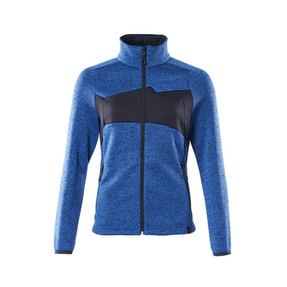 Knitted sweater with zipper, women's cardigan