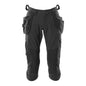 Three-quarter length trousers, hanging pockets, stretch craftsman three-quarter trousers