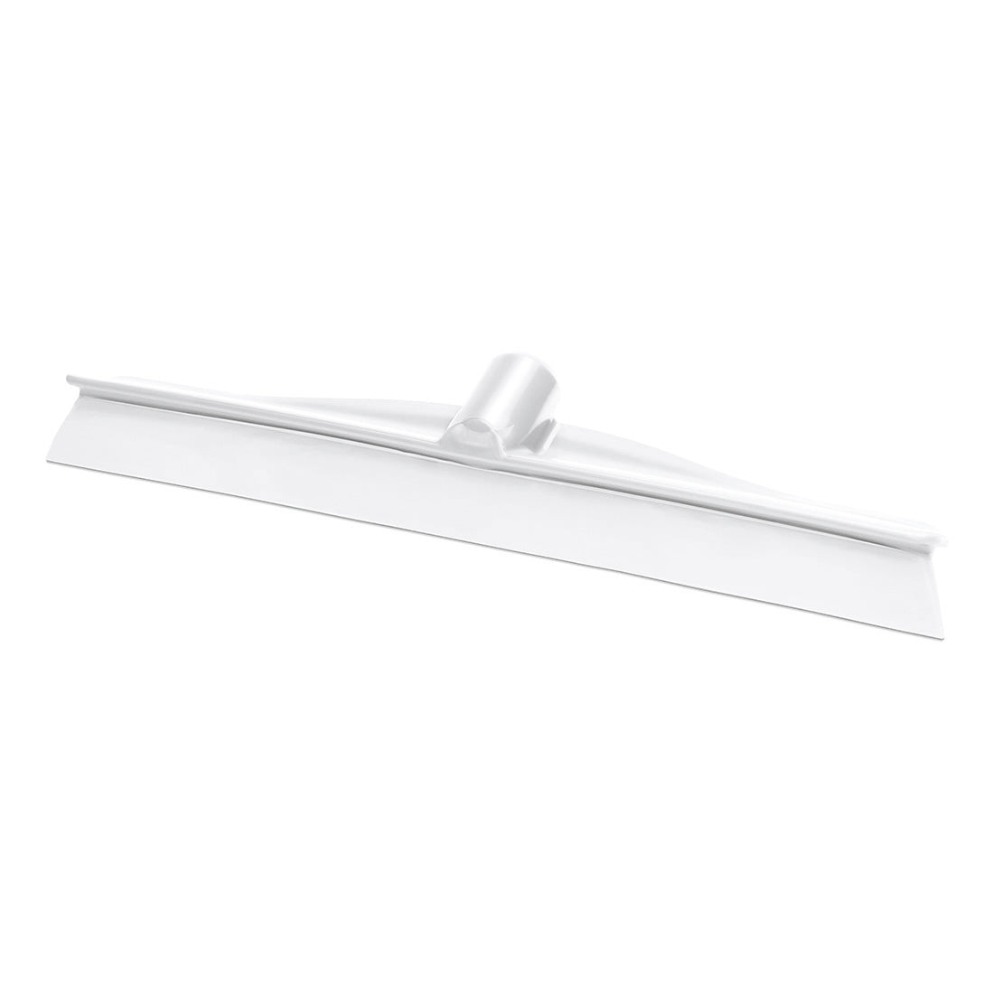 The Nölle Profi Brush HACCP water squeegee Monobloc, 40 cm, from Nölle Profi Brush Bürsten- & Pinseltechnik e.K., features a white, flat blade and a central handle holder - ideal for hygienic cleaning in professional settings. Pictured on a solid white background.