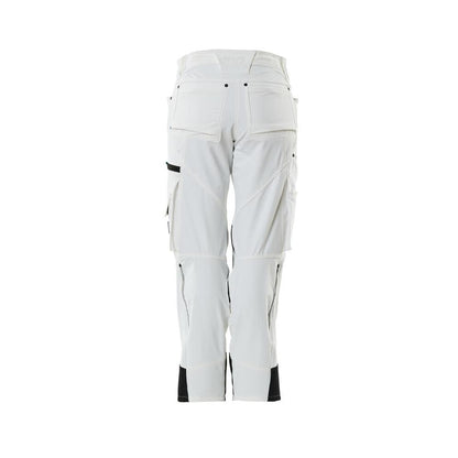 Pants with knee pockets, women, diamond pants, white