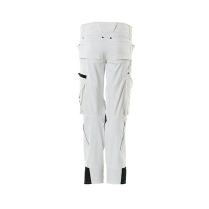 Pants with knee pockets, women, Pearl pants, white