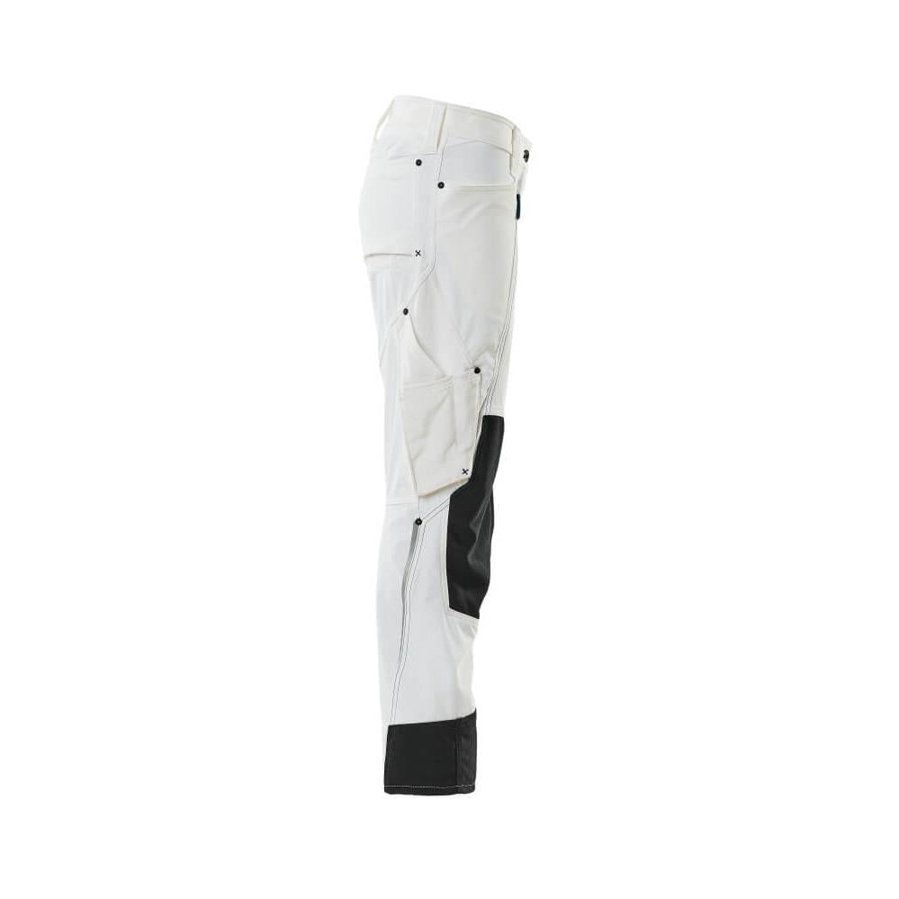 Pants with knee pockets, women, Pearl pants, white