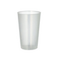 The Starpak reusable plastic cup, a translucent and unbreakable plastic cup with a height of 11.8 cm and a diameter of 7.8 cm, features a simple design and is presented on a white background.