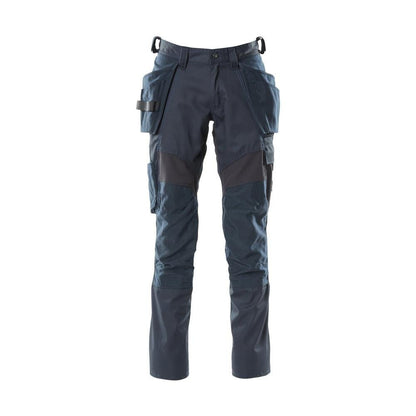 Trousers with hanging pockets, stretch inserts trousers