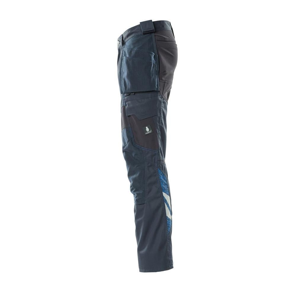 Trousers with hanging pockets, stretch inserts trousers