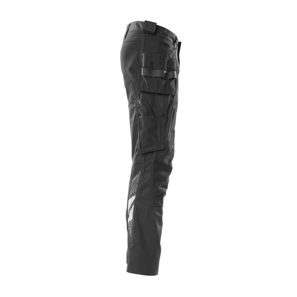 Trousers with hanging pockets, stretch inserts trousers