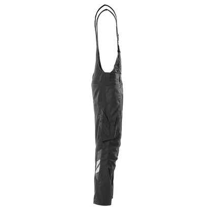 Dungarees, knee pockets, stretch inserts Dungarees, black