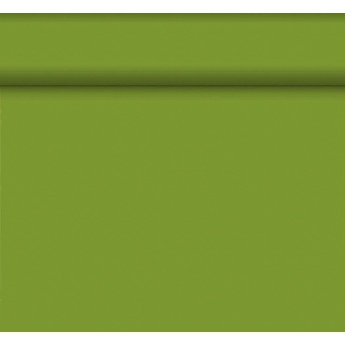 A flat green surface with a horizontal elevation at the top, reminiscent of the Dunicel table runner Tête-à-Tête 24 m x 0.4 m (20 sections) by Duni GmbH, creates a subtle shadow and divides the image into two areas.