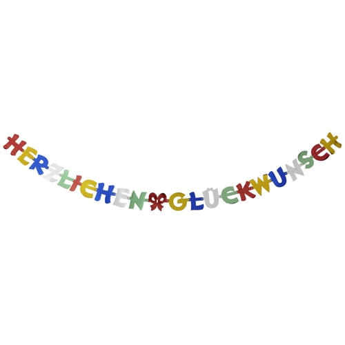 Is maisiú páirtí ildaite féile é an tslabhra beannachta PAPSTAR 2.5 m "Comhghairdeas" ó PAPSTAR GmbH - gach litir i ndath geal, oiriúnach do gach ceiliúradh. Tagann sé i mála 1-phíosa.