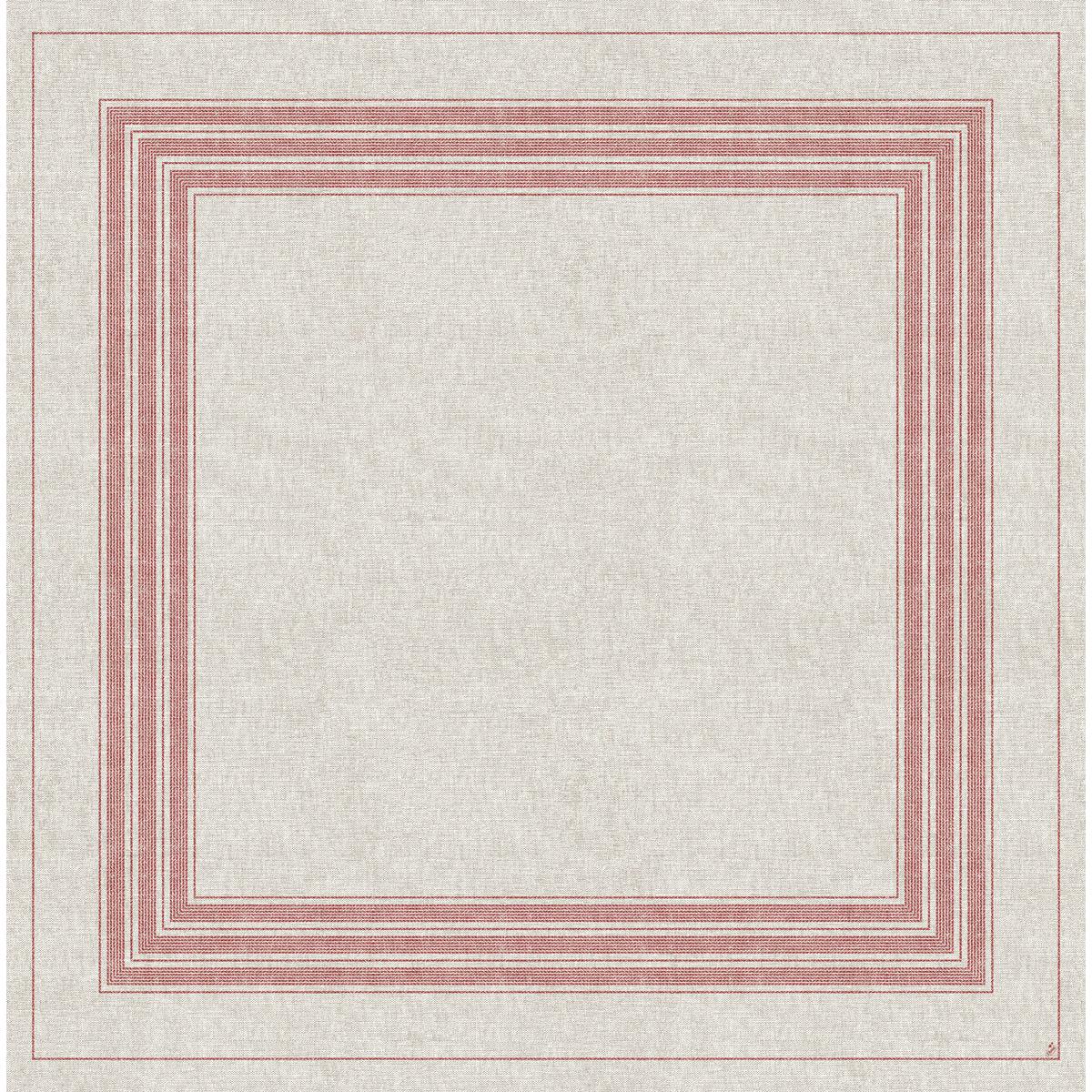 The Dunicel middle covers 84 x 84 cm from Duni GmbH have a textured beige cloth with five thin red borders - perfect as table decoration or to complement your Cocina bordeaux. Sold in packs of 20 pieces.