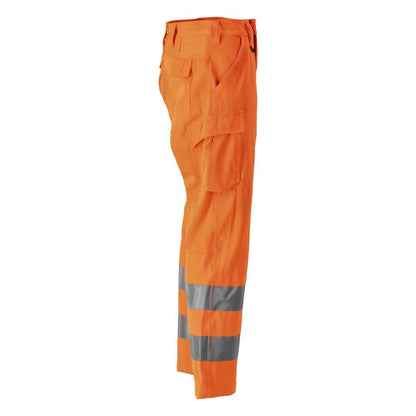 Trousers, thigh pockets, plain trousers, hi-vis orange