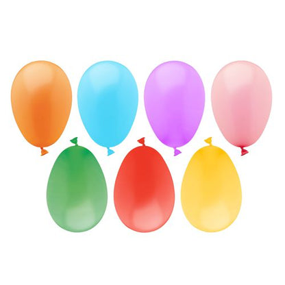 PAPSTAR Balloons colorfully assorted (bag with 100 pieces) from PAPSTAR GmbH in bright colors are ideal for water bombs and summer parties - perfectly arranged against a white background.