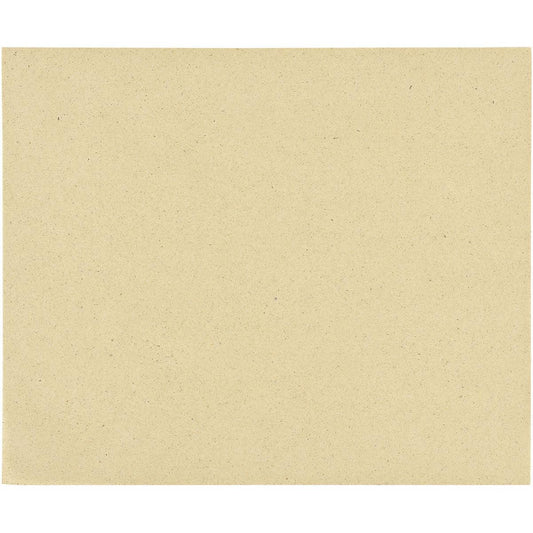 Ansicht von oben auf ein unbedrucktes, strukturiertes hellbeiges Duni GmbH Gras-Einwickelpapier Bloom Mini (345x290 mm) Natur Graspapier mit dezenten Sprenkeln; Packung enthält 1000 Stück.