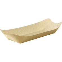 The grass paper bowl "Bloom Large" by Duni GmbH (285x135 mm, natural, 500 pieces) is sustainable, rectangular with curved edges and pointed corners - ideal as an environmentally friendly packaging.