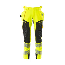 Pants with hanging pockets, ULTIMATE STRETCH pants, hi-vis yellow/black