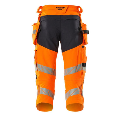 Three-quarter pants, hanging pockets, stretch three-quarter pants