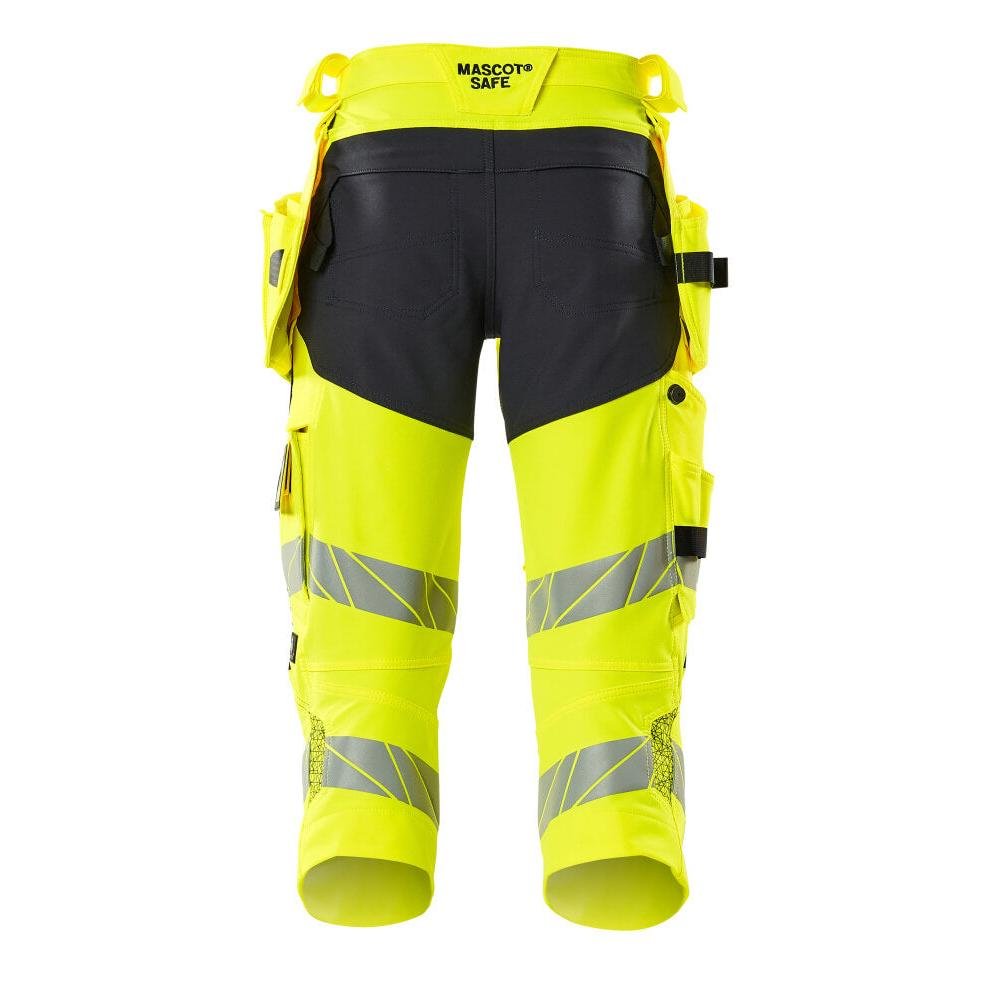 Three-quarter pants, hanging pockets, stretch three-quarter pants