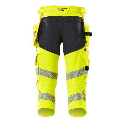 Three-quarter pants, hanging pockets, stretch three-quarter pants