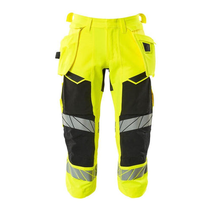 Three-quarter pants, hanging pockets, stretch three-quarter pants