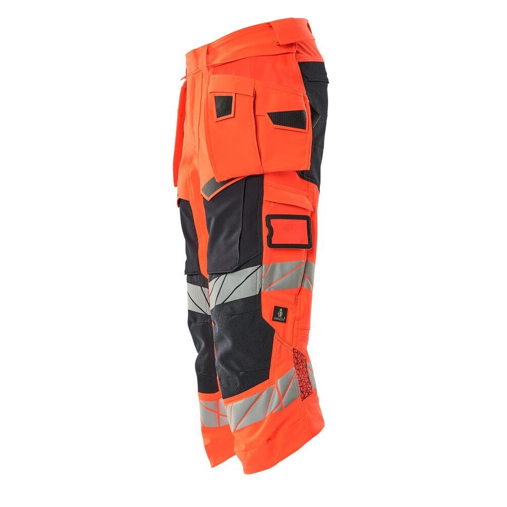 Three-quarter pants, hanging pockets, stretch three-quarter pants