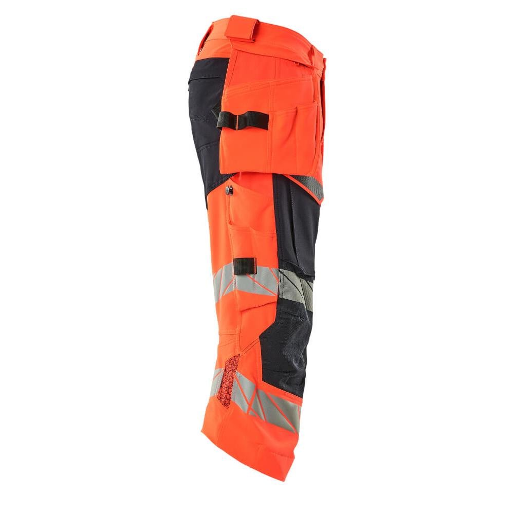 Three-quarter pants, hanging pockets, stretch three-quarter pants