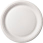 A white, round paper plate (plate ø 22 cm) by Duni GmbH with a slightly raised edge and textured rim, photographed from above on a white background. Package: 100 pieces.