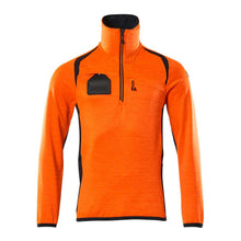 Fleece sweater with short zip microfleece jacket