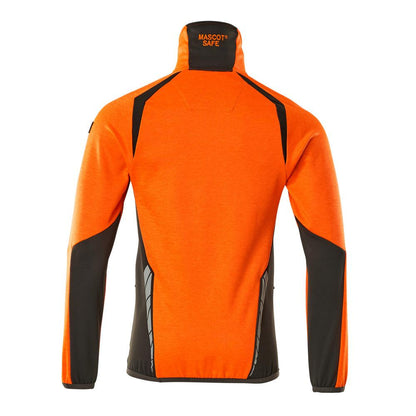 Fleece sweater with short zip microfleece jacket