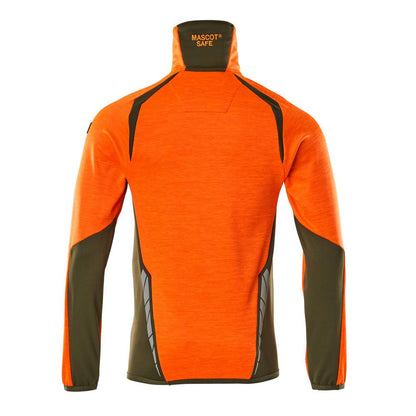 Fleece sweater with short zip microfleece jacket