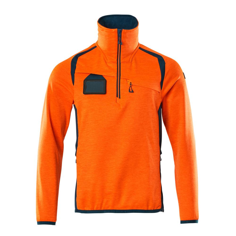 Fleece sweater with short zip microfleece jacket
