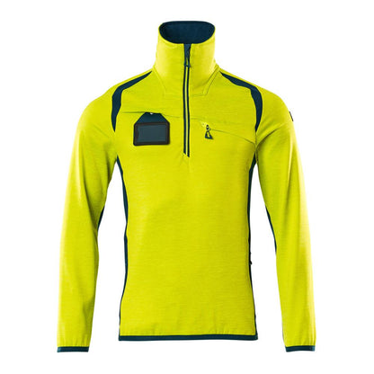 Fleece sweater with short zip microfleece jacket