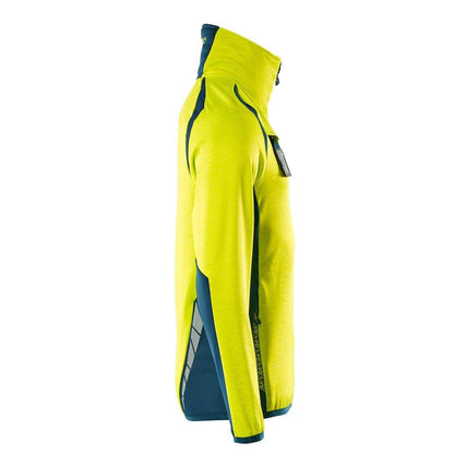 Fleece sweater with short zip microfleece jacket
