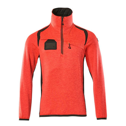 Fleece sweater with short zip microfleece jacket