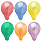 Six inflated PAPSTAR GmbH balloons Ø 25 cm, assorted colors, metallic design, arranged in two rows and in bright colors, make a perfect party decoration against a plain white background. Bag contains 25 pieces.