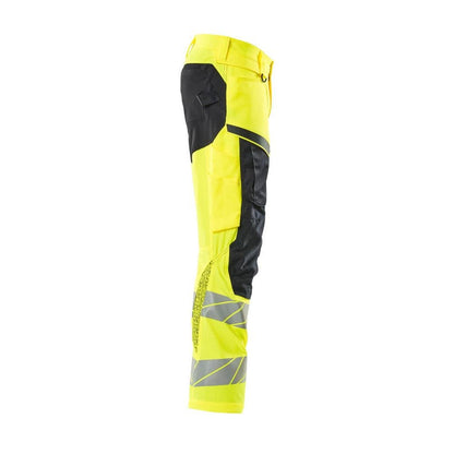 Pants with knee pockets, stretch inserts pants