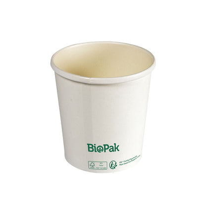 A Ronda SHORT cardboard/PLA bowl from Duni GmbH - a sustainable alternative through biodegradable material, with brand logo and certification symbols on a white background.