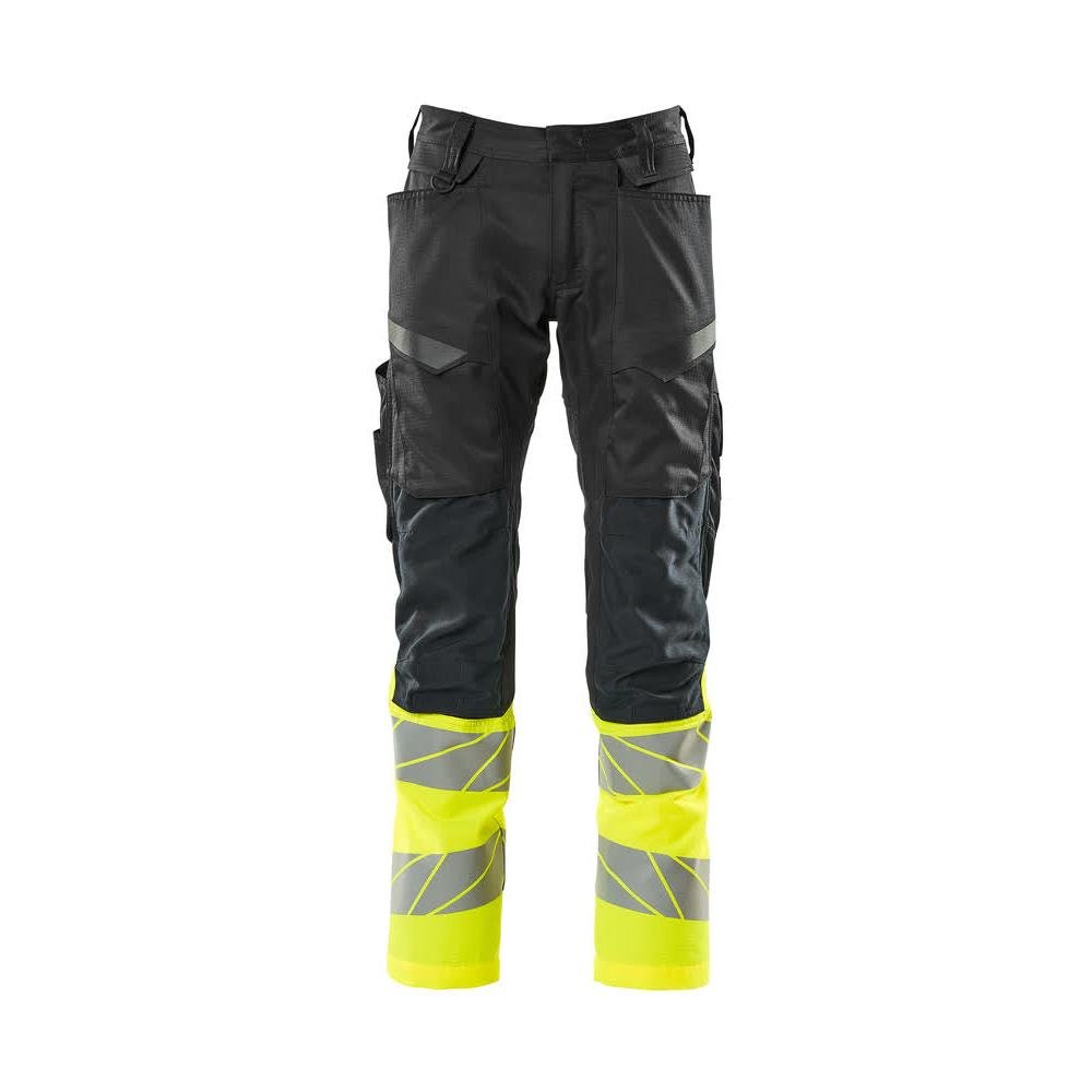 Pants with knee pockets, stretch inserts pants