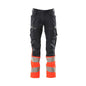 Pants with knee pockets, stretch inserts pants